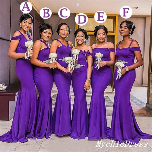 Multiway Purple Bridesmaid Dresses Mermaid African Cheap Long Wedding Party Dresses MyChicDress