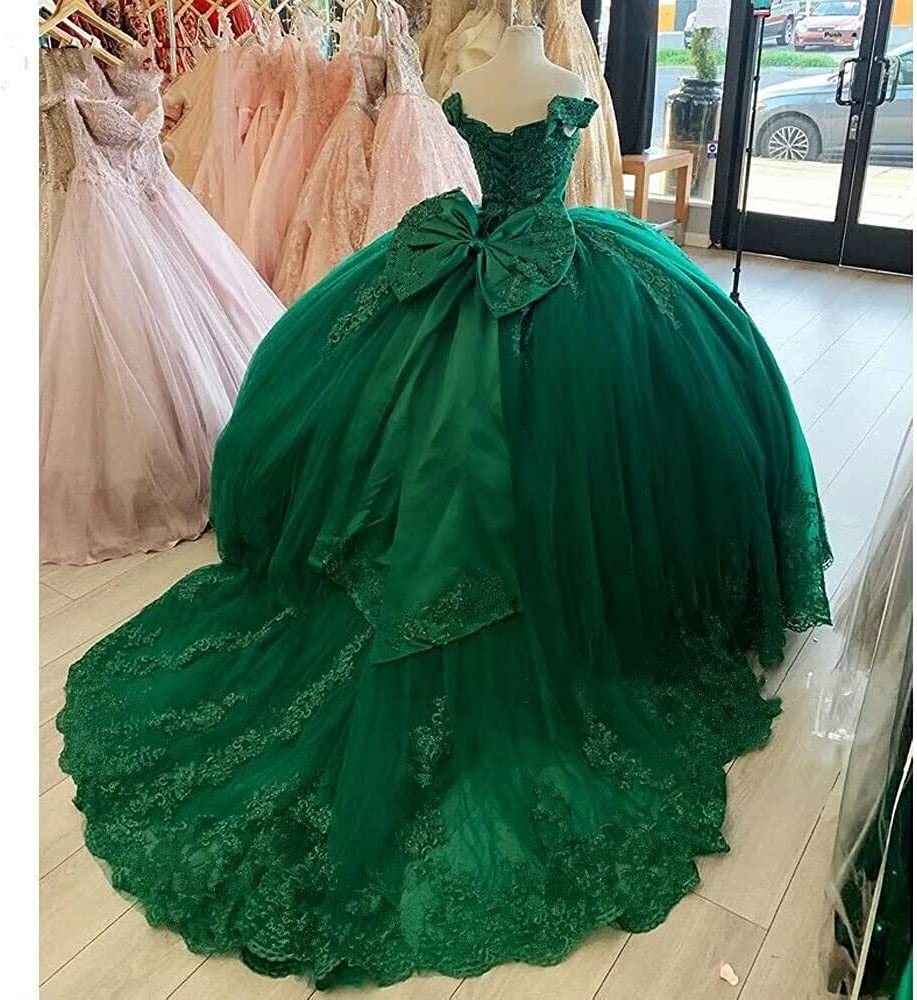 Off Shoulder 2025 Vintage Quinceanera Dresses Dark Green Cheap Sweet 16 Dress MyChicDress