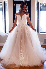 2024 Ivory Lace Prom Evening Dresses Off the Shoulder Formal Dress