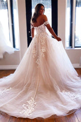 2024 Ivory Lace Prom Evening Dresses Off the Shoulder Formal Dress