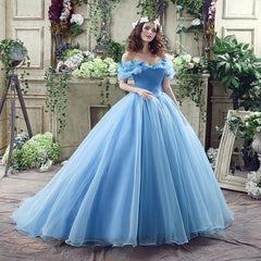 Princess Ball Gown Blue Quinceanera Dresses Tulle Sweet 16 Dresses MyChicDress