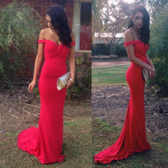 Red Prom Dresses 2021 Sexy Long Chiffon Formal Dresses - MyChicDress