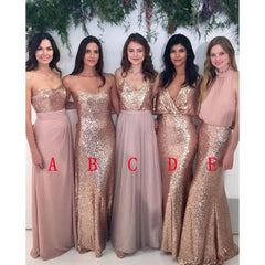 Sexy Mismatched Sequin Chiffon Bridesmaid Dresses - MyChicDress