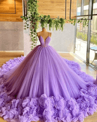 Sexy Spaghetti Straps Lavender Tulle Wedding Dresses Beading Bodice MyChicDress