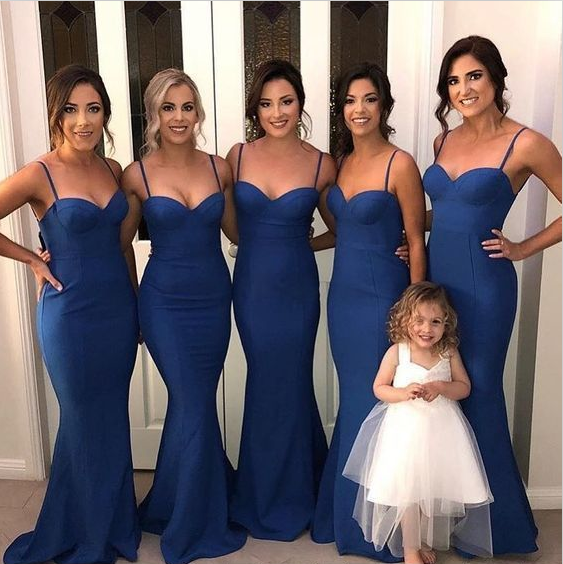 Sexy Sweetheart Long Mermaid Royal Blue Bridesmaid Dresses - MyChicDress