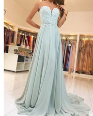 Sheath Lace Chiffon Sleeveless Prom Dresses Long Evening Gown MyChicDress