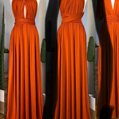 Sheath Sleeveless Orange Infinity Bridesmaid Dresses Multiway Dress MyChicDress