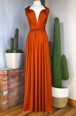 Sheath Sleeveless Orange Infinity Bridesmaid Dresses Multiway Dress MyChicDress