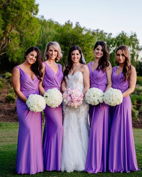 Sheath V Neck Chiffon Sleeveless Purple Bridesmaid Dresses MyChicDress