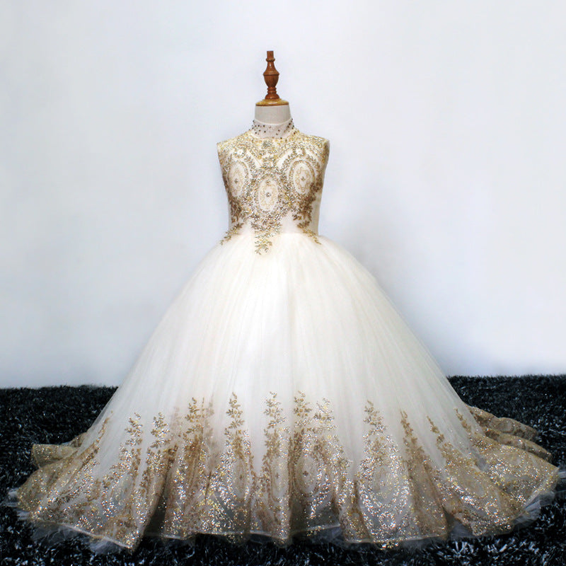 Shining Lace Appliques Beadings Ball Gown Flower Girl Dresses Pageant Dress - MyChicDress