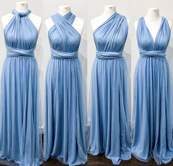 Simple Multiway Infinity Light Blue Bridesmaid Dress for Weddings MyChicDress