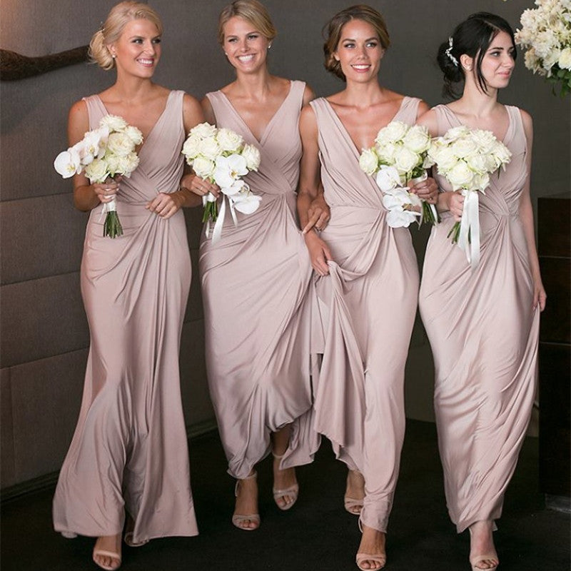 V-neck Sexy Bridesmaid Dresses Cheap Long Party Dress - MyChicDress