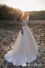 Hot Lace Boho Casual Wedding Dresses Beach Off Shoulder Bridal Wear