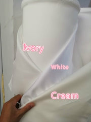 Simple Satin Long Sleeves Wedding Dresses Spring Ivory Bridal Gown