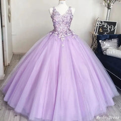 Princess Flowers Lavender Flowers Quinceanera Dresses Ball Gown with Petticoat Free