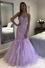 Cheap UK 2024 Violet Prom Dresses Lilac Lace Mermaid Evening Formal Gown with beaded