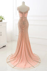 Gorgeous Mermaid Long Prom Dresses Spaghetti Straps Evening Gown