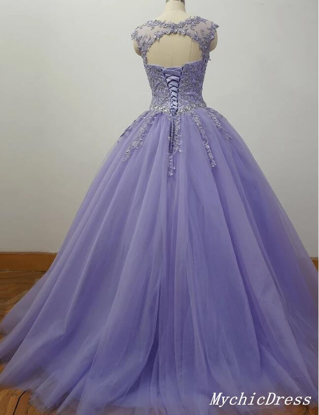 Hot Purple Quinceanera Dresses Sequin Long Formal Prom Dresses