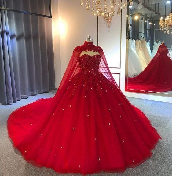 2025 Red Sweet 16 Quinceanera Dress