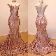 Lindo vestido de baile longo sereia champanhe dourado com lantejoulas