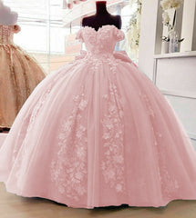 2024 Cheap Pink Quinceanera Dresses Applique Off Shoulder Sweet 16 Ball Gowns