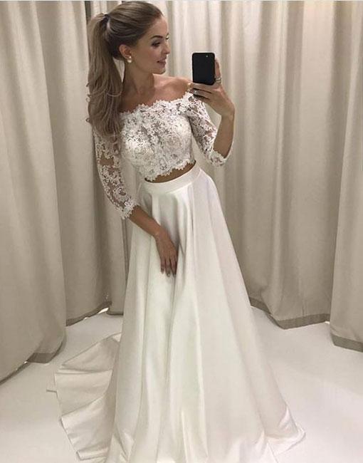 two piece lace bridal wear