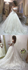 Gorgeous A Line Off the Shoulder Lace Wedding Dress